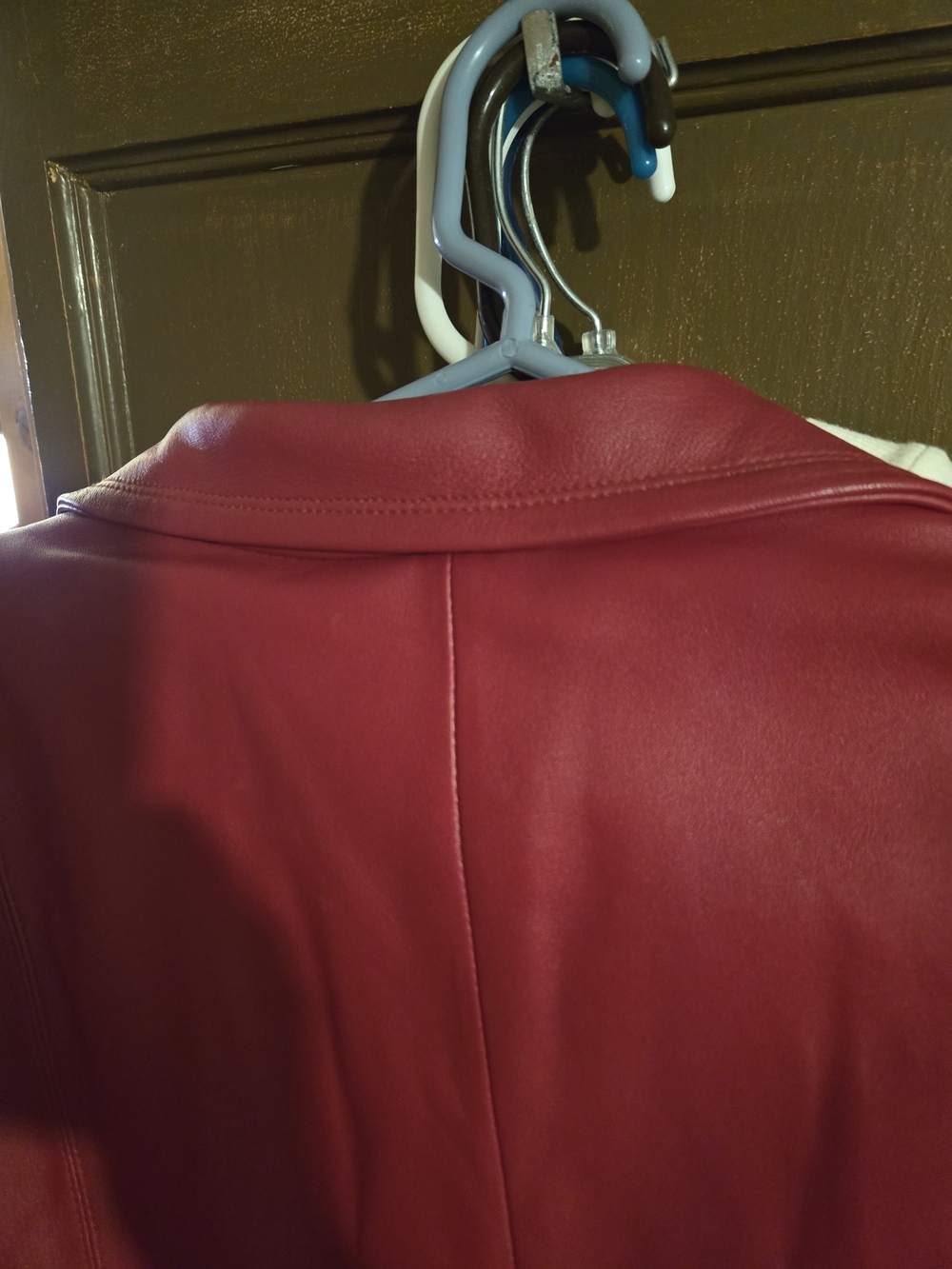 Preston & York Deep Red Leather Zip-Front Jacket 2x - Picture 7 of 7